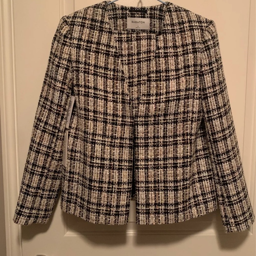 aritzia babaton tweed matching blazer and skirt